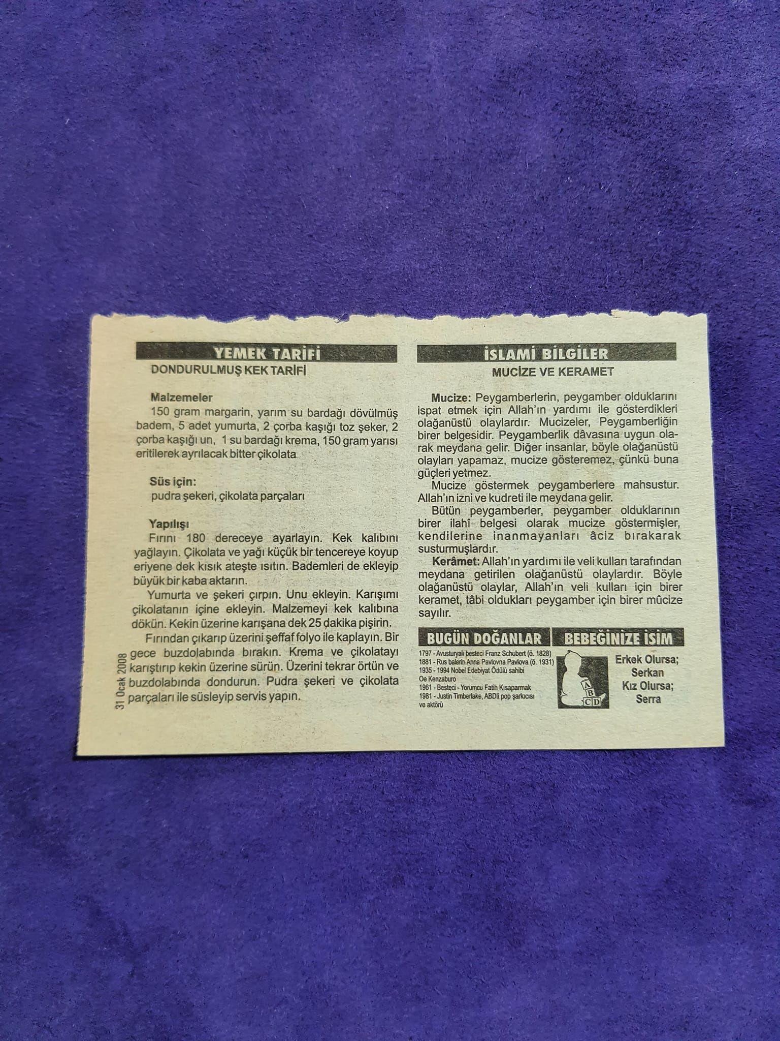 31 Ocak 2008 Takvim Yaprağı - Nostaljik Koleksiyonluk Takvim Yaprağı A 31 Ocak 2008 Takvim Yaprağı - Nostaljik Koleksiyonluk Takvim Yaprağı A