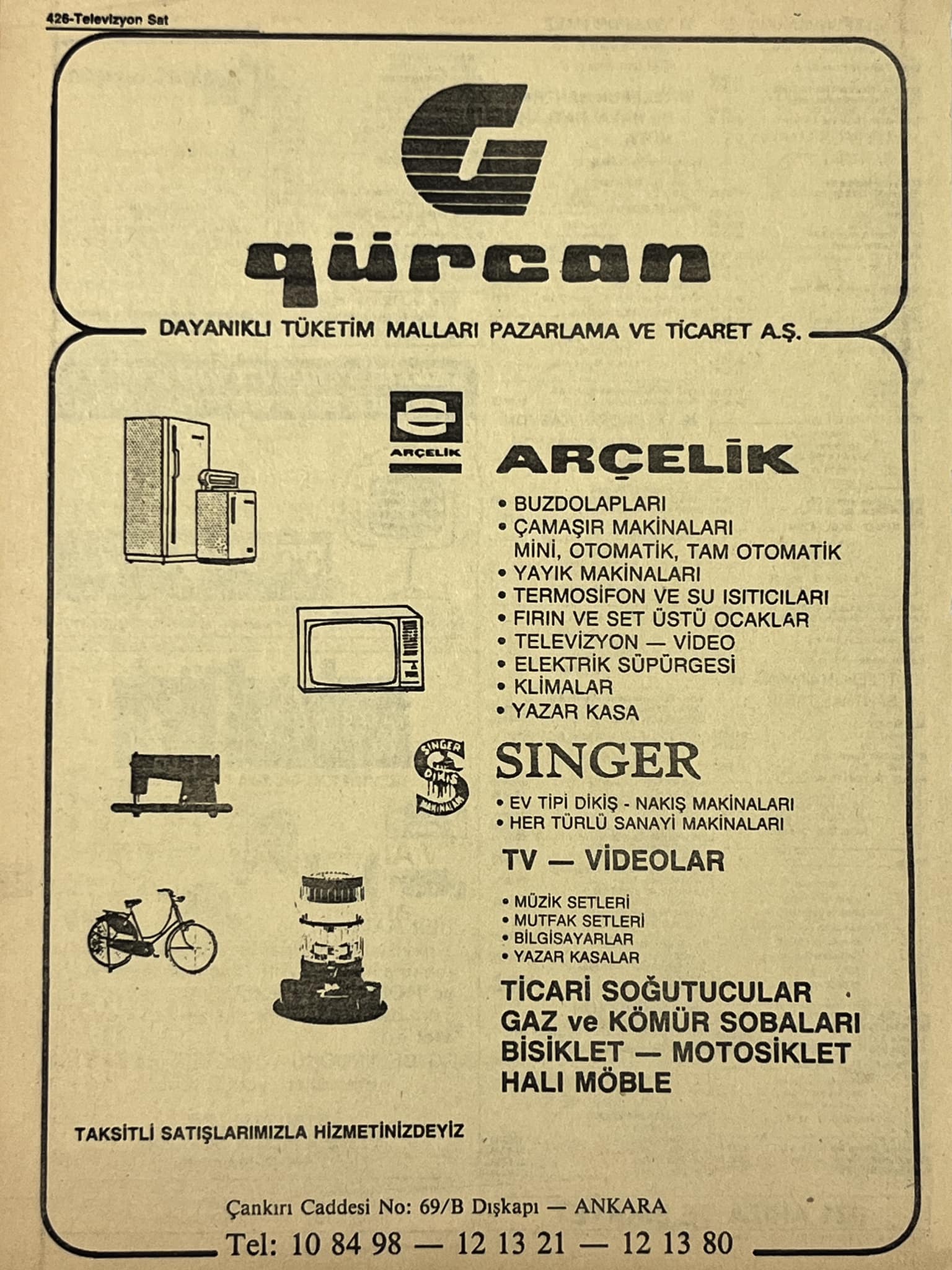 Ankara 1986 Meslek Reklam İlanı Efemera S425 Ankara 1986 Meslek Reklam İlanı Efemera S425