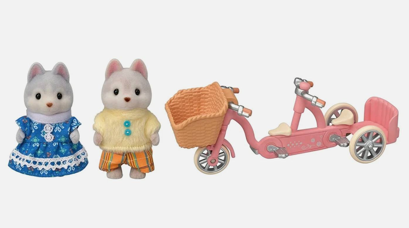 Calico Critters Husky Tandem Cycling Set Figür Oyunca Seti Calico Critters Husky Tandem Cycling Set Figür Oyunca Seti