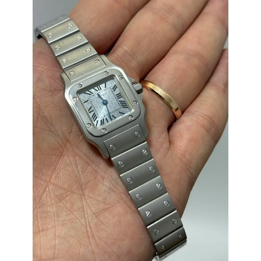 Cartier Santos Galbee Çelik Kordon Kadın Kol Saati 1565