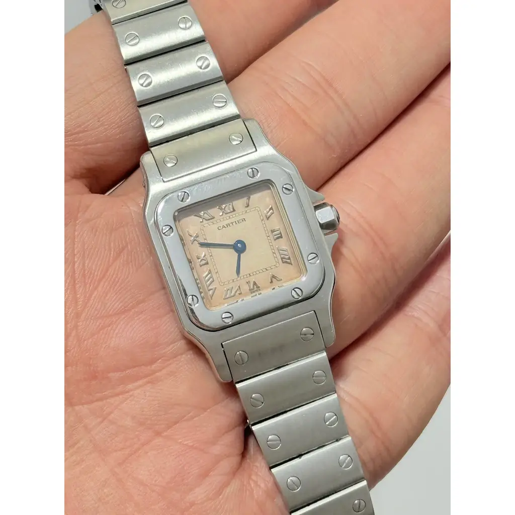 Cartier Santos Galbee Çelik Kordon Vintage Kadın Kol Saati 1565