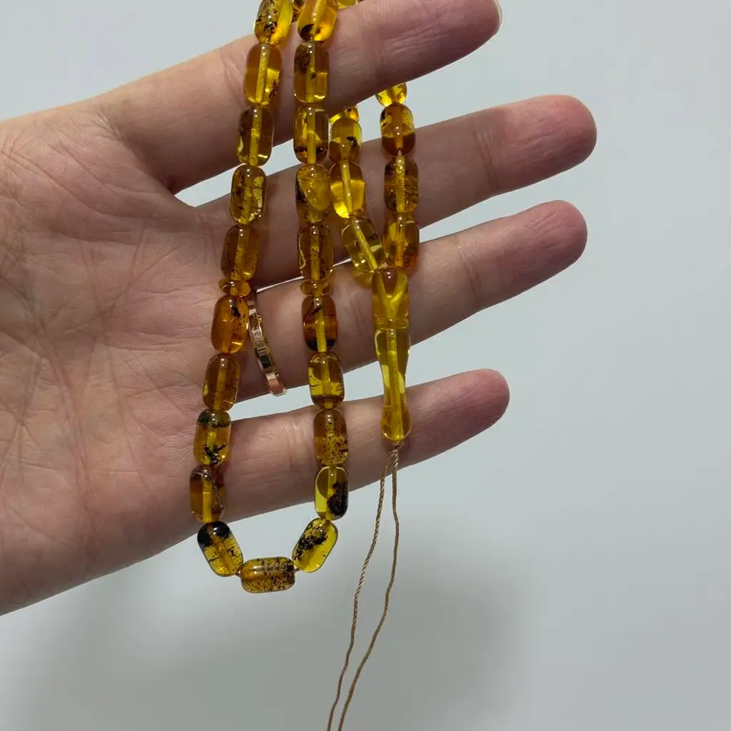 Doğal Kaya Damla Kehribar Tesbih 33lük 12,55 Gram K029