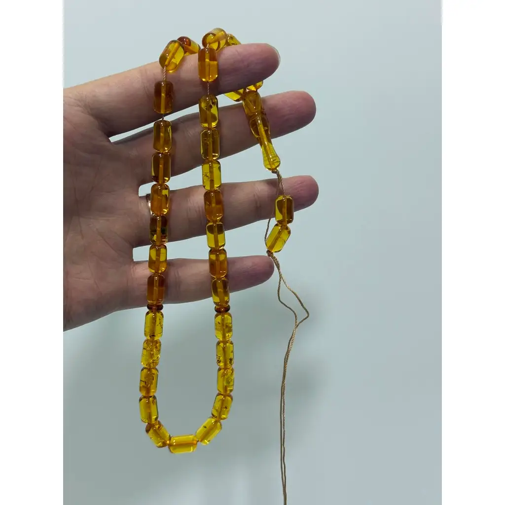 Doğal Kaya Damla Kehribar Tesbih 33lük 18,75 Gram K027