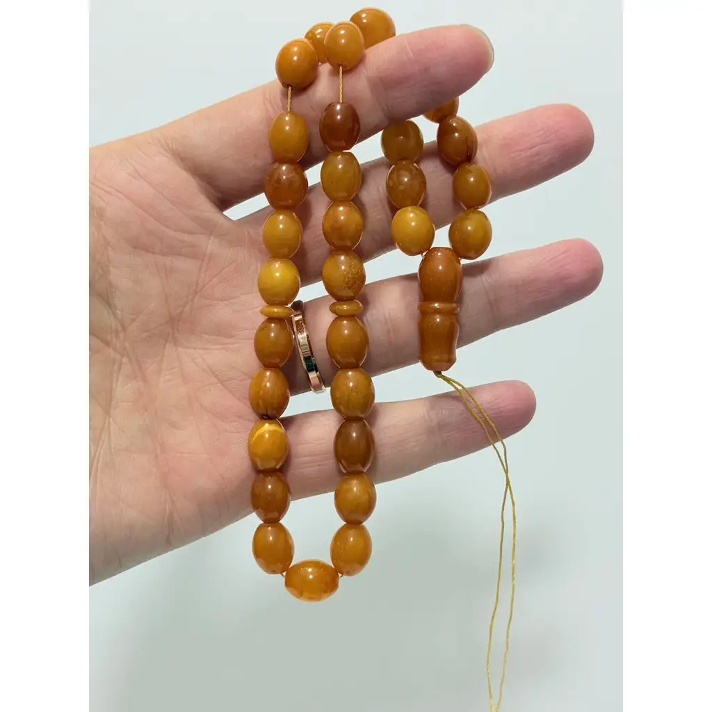 Doğal Kaya Damla Kehribar Tesbih 33lük 19,70 Gram K031