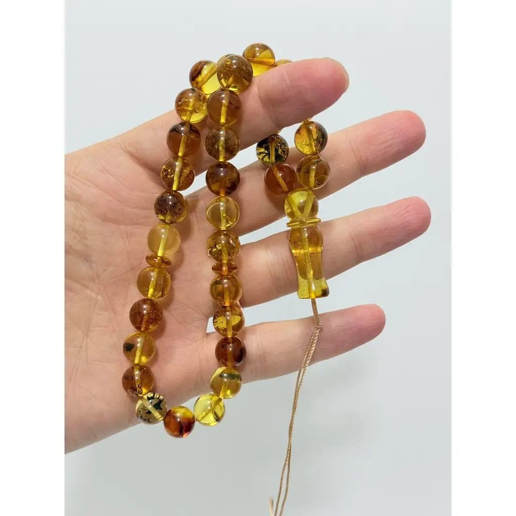 Doğal Kaya Damla Kehribar Tesbih 33lük 24,40 Gram K030