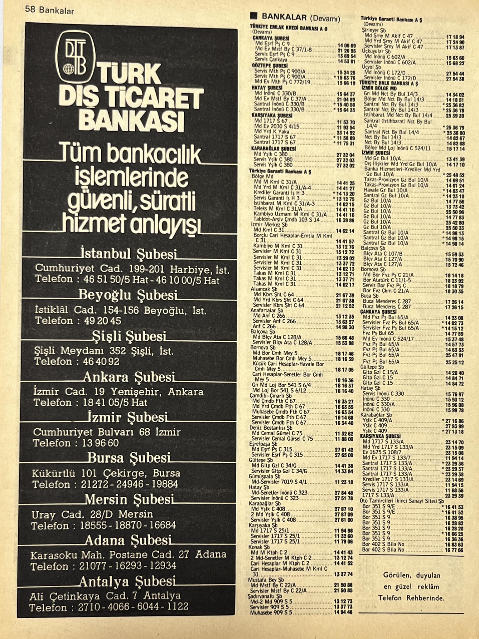 İzmir 1982-1983 Meslek Reklam İlanı Efemera S57 İzmir 1982-1983 Meslek Reklam İlanı Efemera S57
