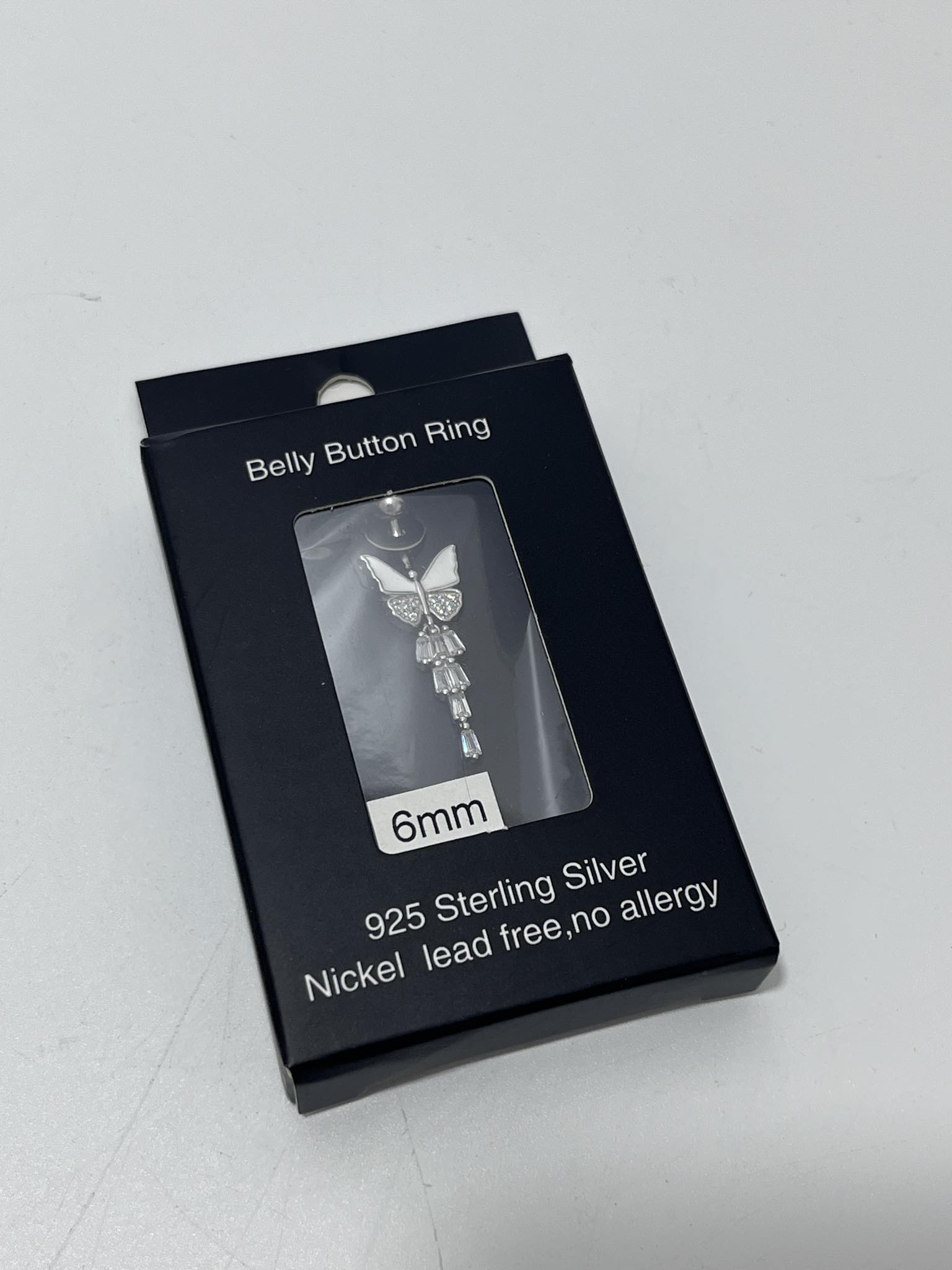 Kelebek Temalı 925 Ayar Gümüş Göbek Piercing Küpe Kelebek Temalı 925 Ayar Gümüş Göbek Piercing Küpe