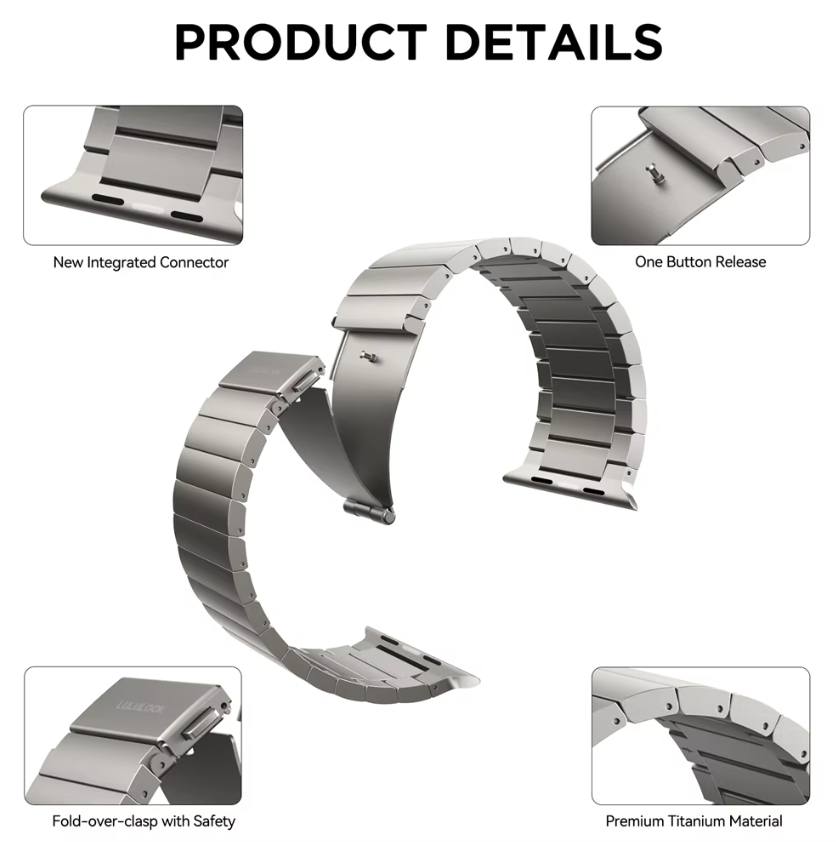 Lululook Apple Watch Ultra Titanyum Saat Kordonu 49mm Lululook Apple Watch Ultra Titanyum Saat Kordonu 49mm