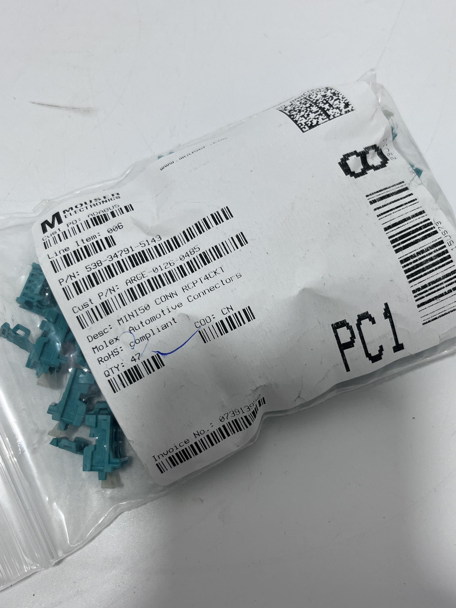 Molex 34791-5143 MINI50 CONN RCPT4CKT Otomotiv Konnektör 47 Adet Molex 34791-5143 MINI50 CONN RCPT4CKT Otomotiv Konnektör 47 Adet