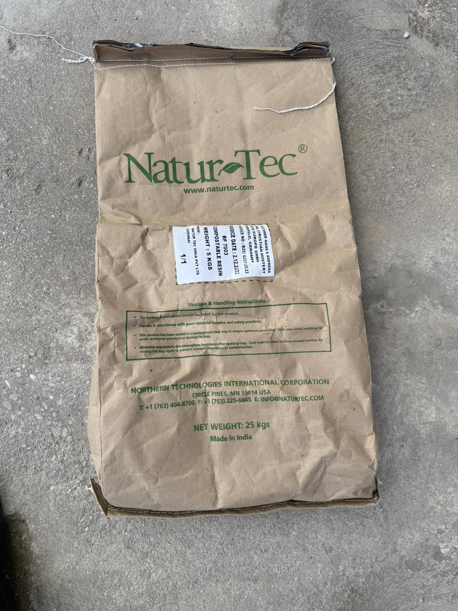 Natur-Tec BF7003 Kompostlanabilir Reçine 5 Kg Natur-Tec BF7003 Kompostlanabilir Reçine 5 Kg