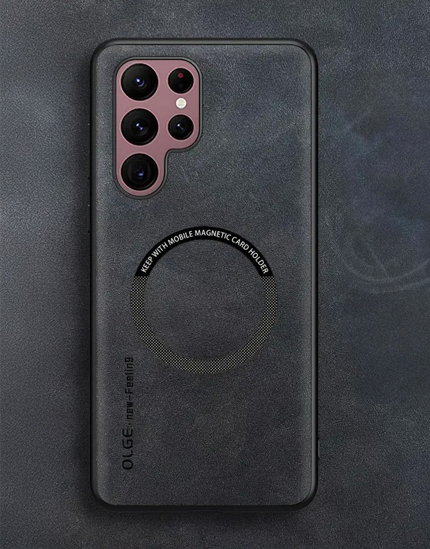 Oleg S23 Ultra Suni Deri Telefon Kılıfı Siyah Oleg S23 Ultra Suni Deri Telefon Kılıfı Siyah