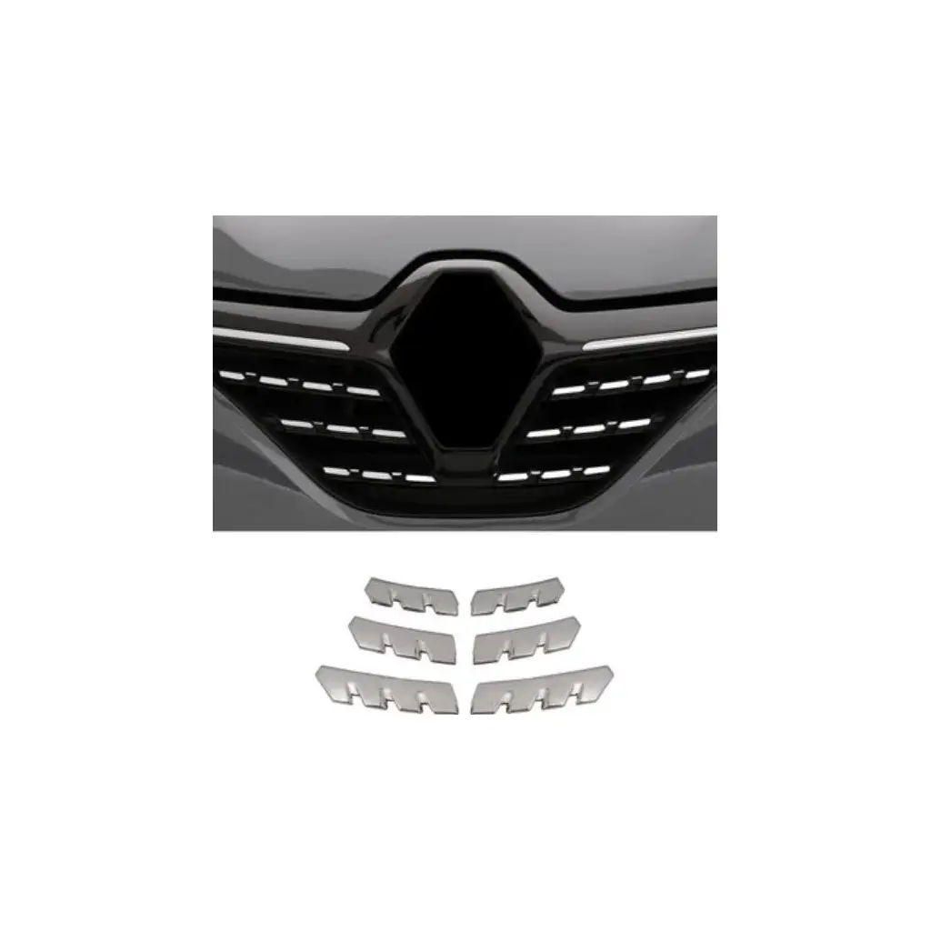 Renault Clio 5 Uyumlu Ön Panjur Kromları 6 Parça 