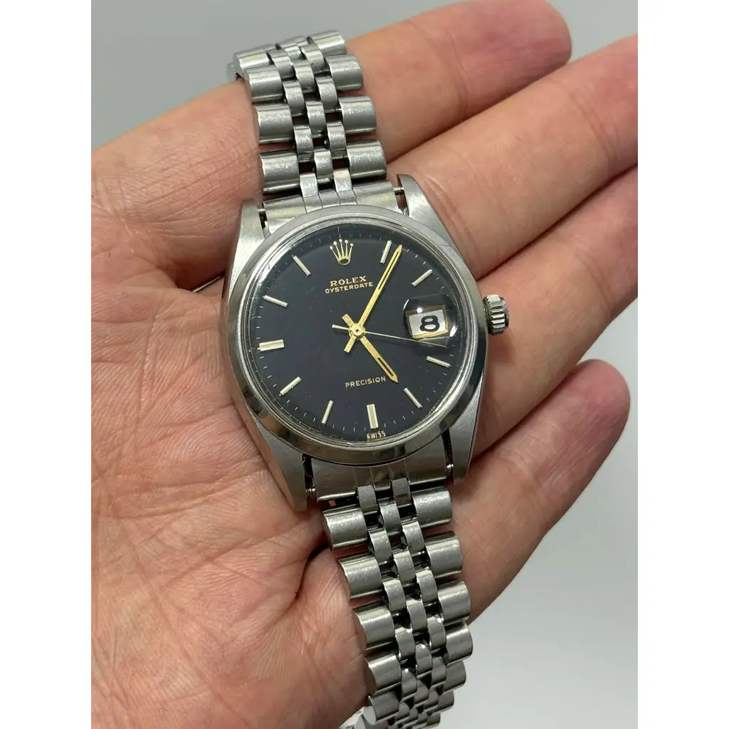 Rolex Oysterdate Precision 36mm Jübile Kordon Siyah Kadran Kol Saati 6694 (Yıl 1966)