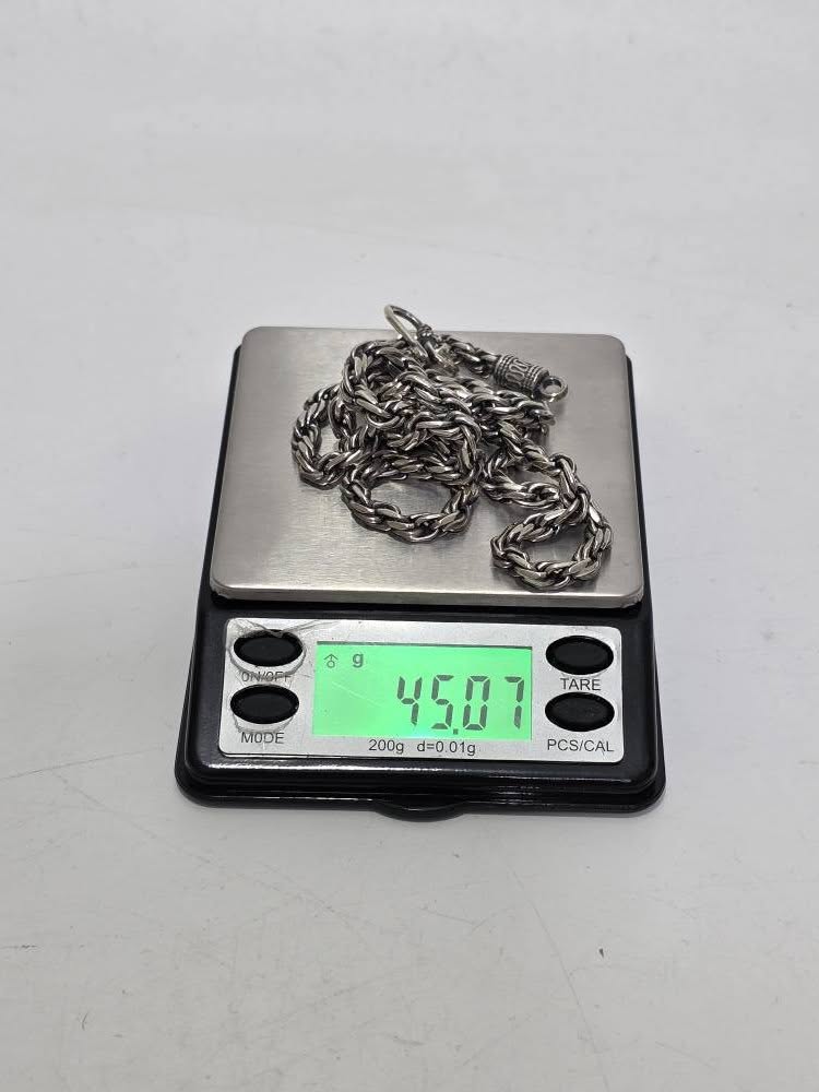 Zincir Motifli 925 Ayar Gümüş Kolye 4,5mm 45,05 Gram Zincir Motifli 925 Ayar Gümüş Kolye 4,5mm 45,05 Gram