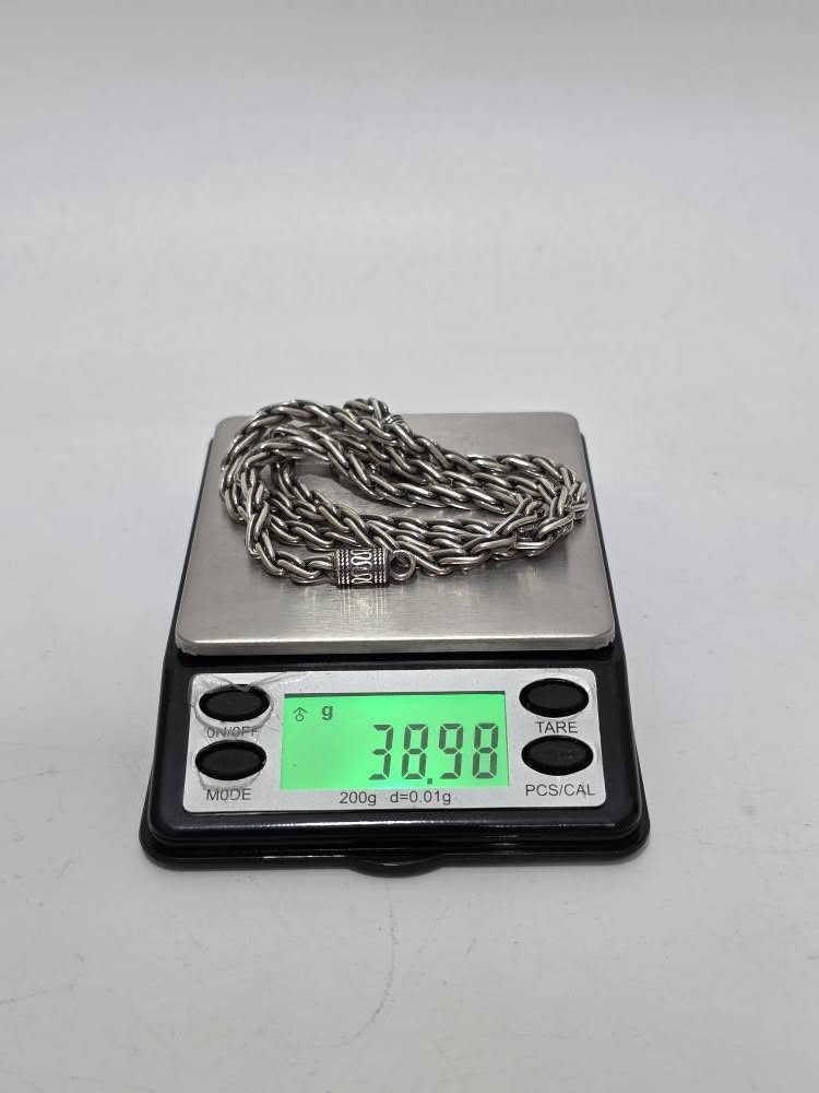 Zincir Motifli 925 Ayar Gümüş Kolye 4mm 38,95 Gram Zincir Motifli 925 Ayar Gümüş Kolye 4mm 38,95 Gram