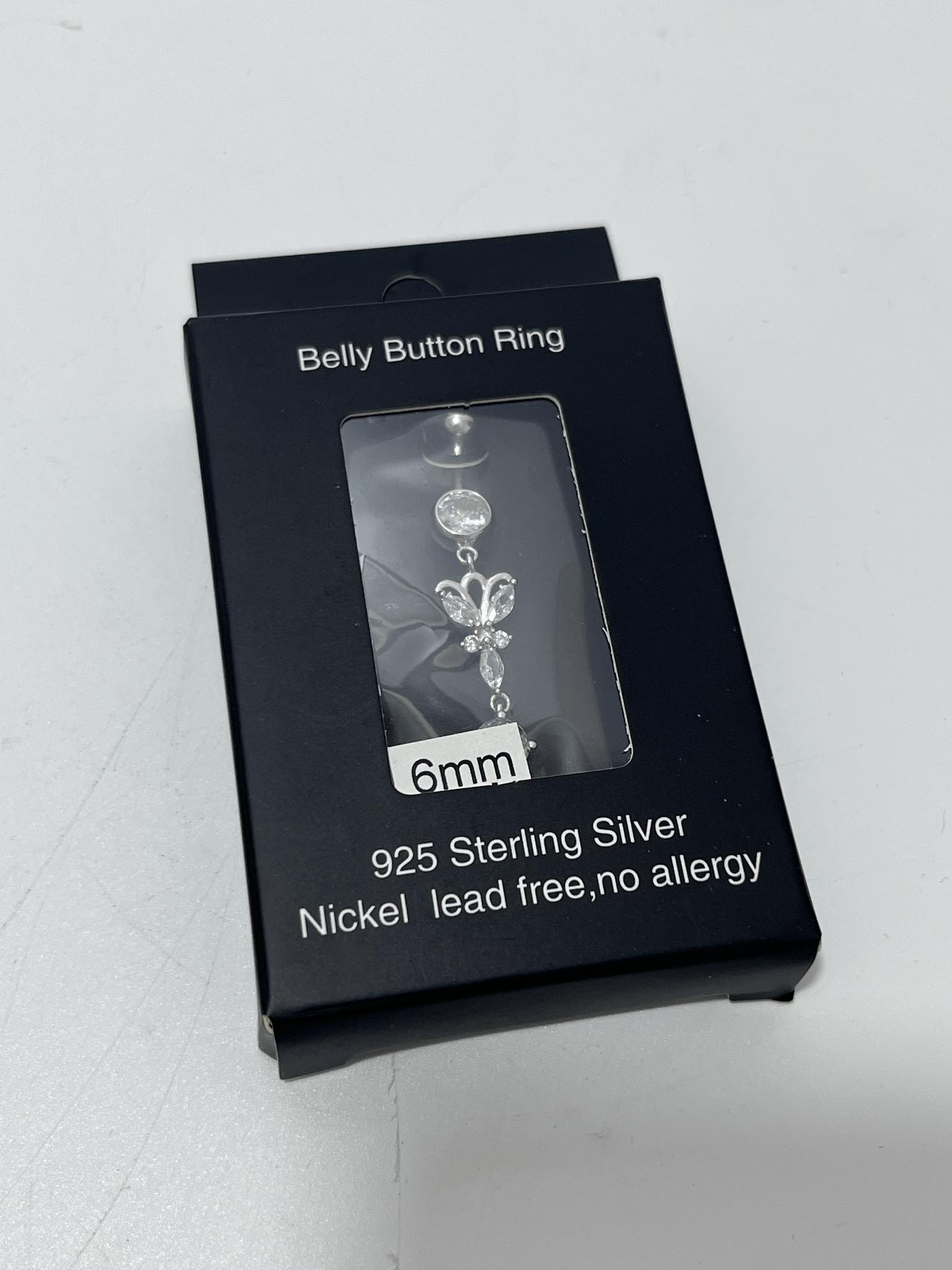 Zirkon Taşlı 925 Ayar Gümüş Göbek Piercing Küpe Zirkon Taşlı 925 Ayar Gümüş Göbek Piercing Küpe